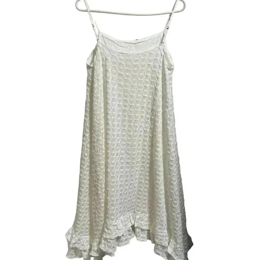 Anthropologie White Crochet Ruffle Dress Size Small - Picture 3 of 7